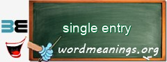 WordMeaning blackboard for single entry